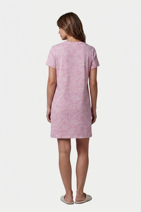 Sweet Dreams Floral Printed Short Nightdress - Dusty Red — image 2